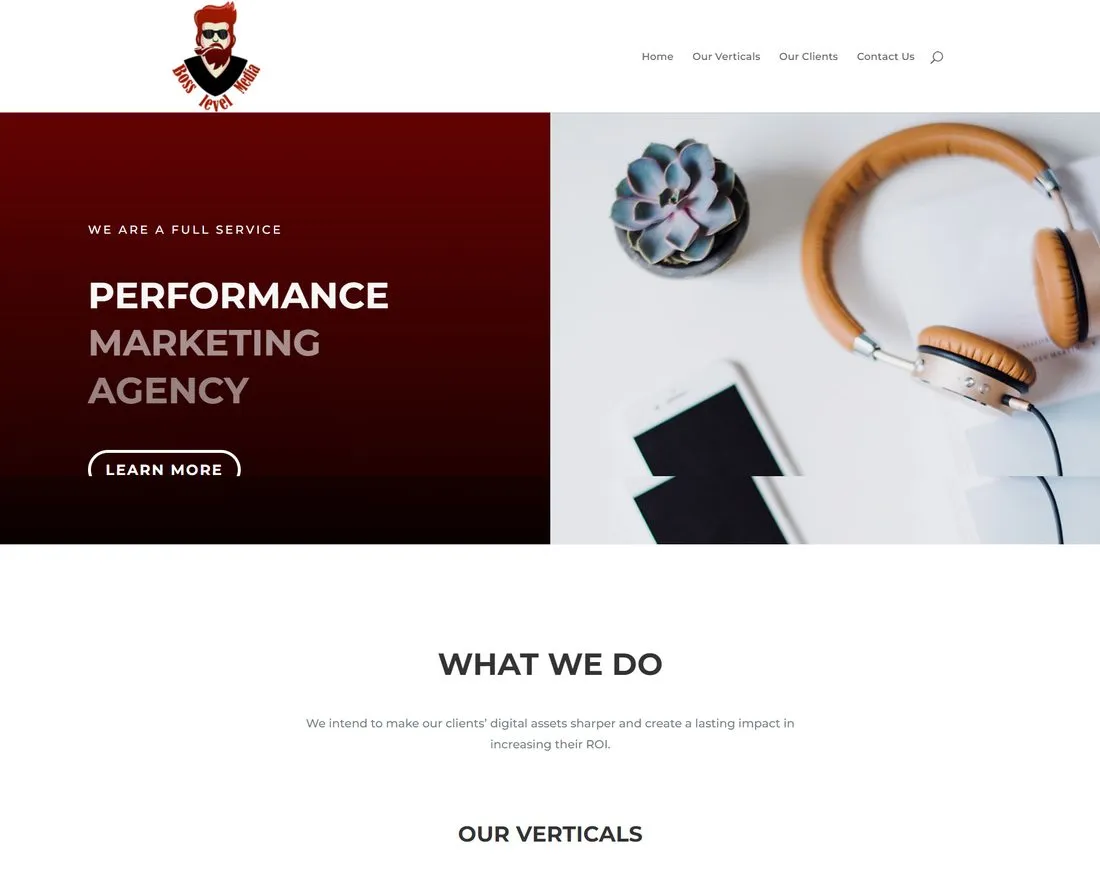 Boss Level Media project by Luminari, Web Development, Web Design case study