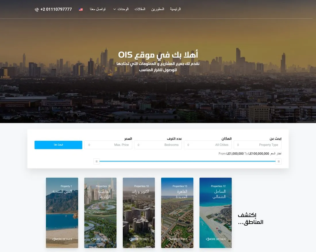 OIS project by Luminari, Web Development, Property Portal case study