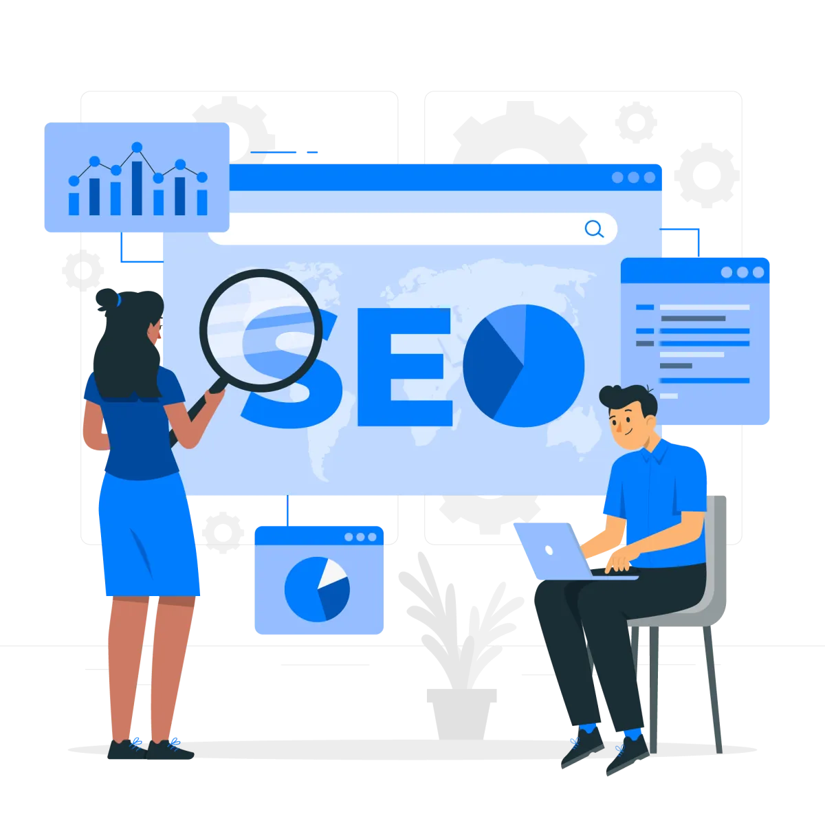 رسم توضيحي لخدمات تحسين محركات البحث في القاهرة التي تساعد العلامات على التصدر في Google